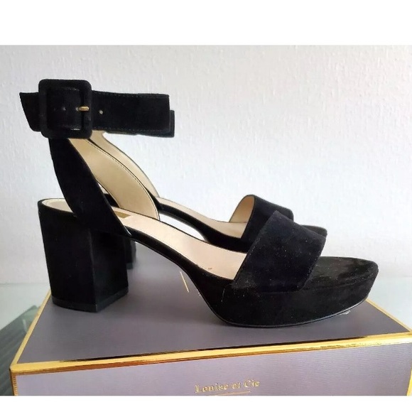 Louise et Cie Shoes - Louise et Cie Hanya Black Suede Heels with Block Heel Design NWOT Size9.5
